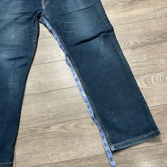 7 For All Mankind Jeans Mens 36x27 Blue The Straight Dark Wash Denim - Picture 2 of 11